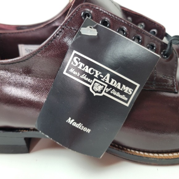 Stacy Adams Madison Mens Burgundy Kidskin Leather Cap Toe Oxford Shoes 00012-05 main image 13